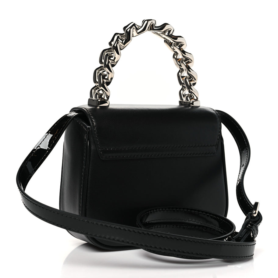 Versace Calfskin Crystal Embellished Mini La Medusa Bag Black Image 3