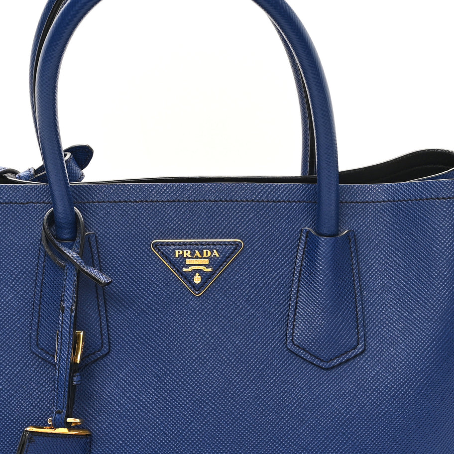 Prada Saffiano Cuir Small Double Bag Inchiostro Image 7