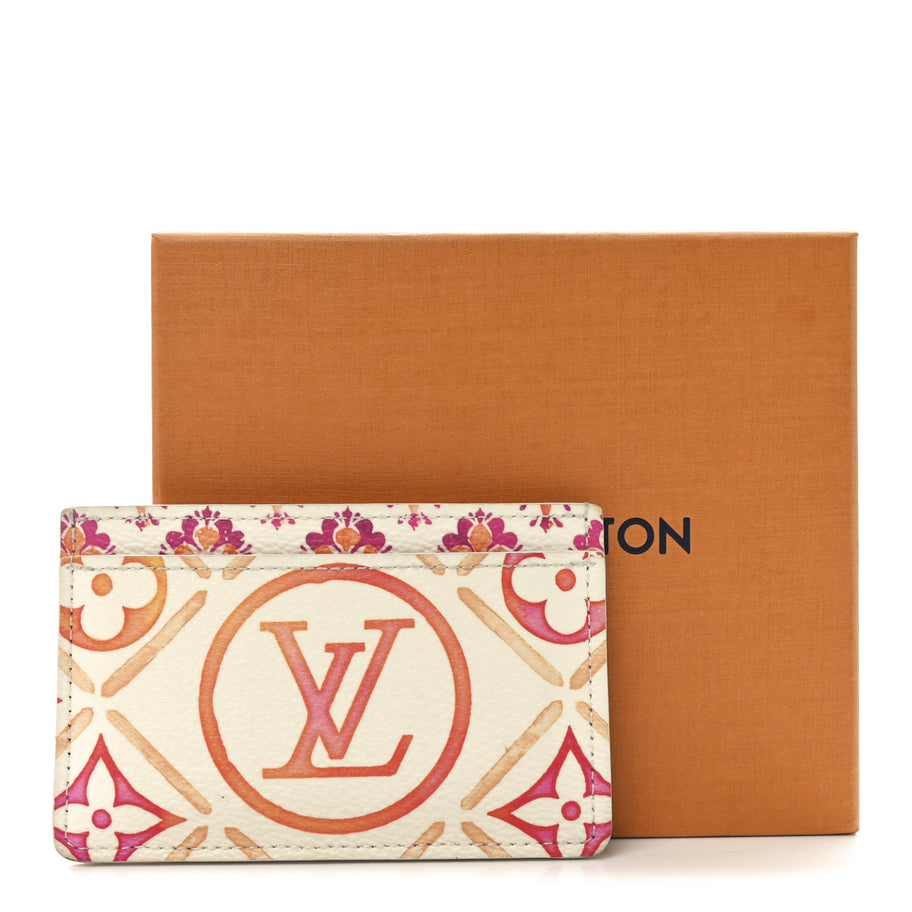 Louis Vuitton Monogram Tiles By The Pool Card Holder Coral Image 7