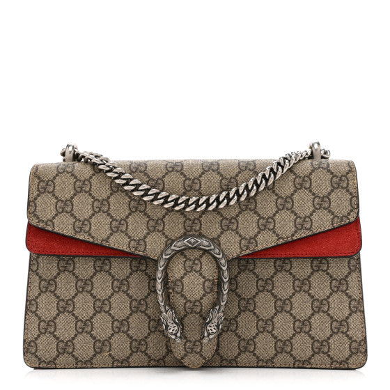  Gucci GG Supreme Monogram Small Dionysus Shoulder Bag Red