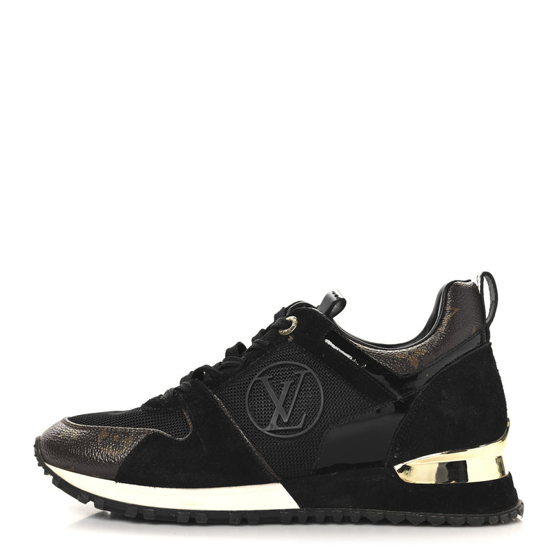  Louis Vuitton Suede Monogram Run Away Sneakers Black