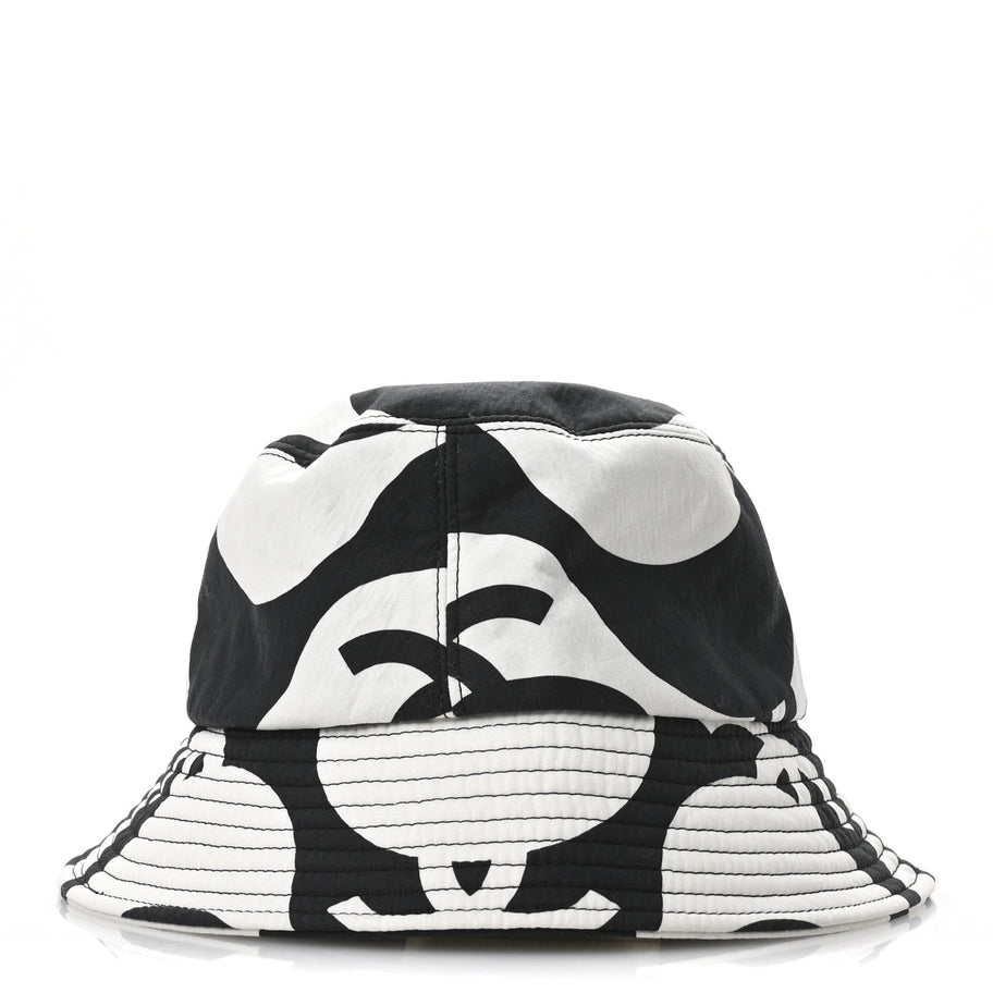 Chanel Cotton CC Bucket Hat Black White Image 6