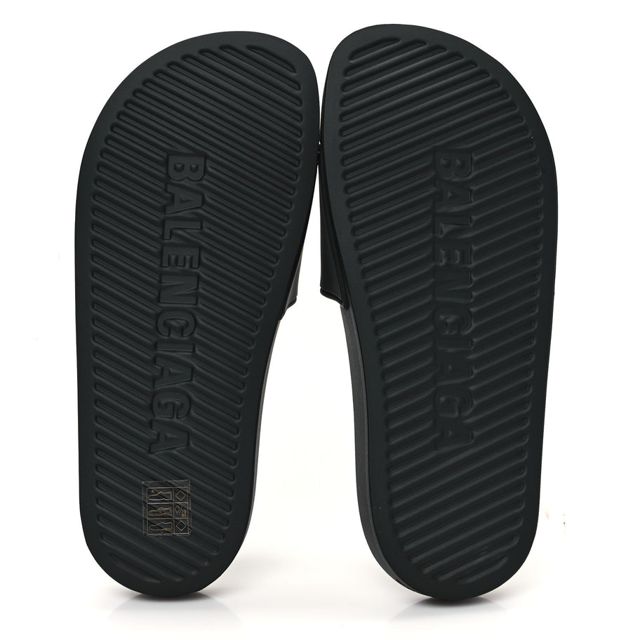 Balenciaga Rubber Womens BB Pool Slide Sandals 36 Black Image 6