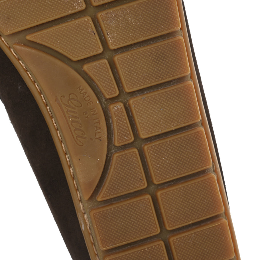 Gucci Suede Mens InterLocking G Driver Loafers 8 Cocoa Image 7