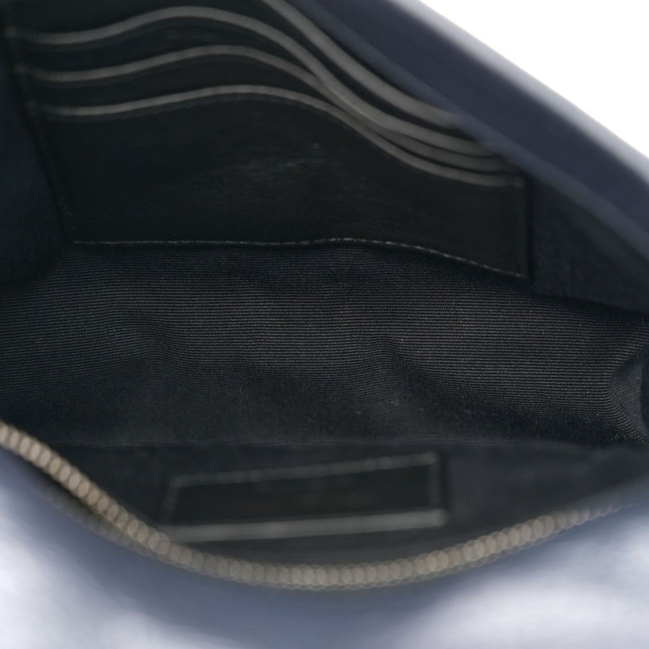 Saint Laurent Crinkled Calfskin Matelasse Monogram Niki Chain Wallet Deep Marine Image 5