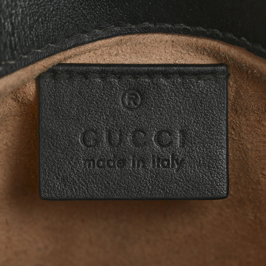 Gucci Calfskin Matelasse Super Mini GG Marmont Shoulder Bag Black Image 6
