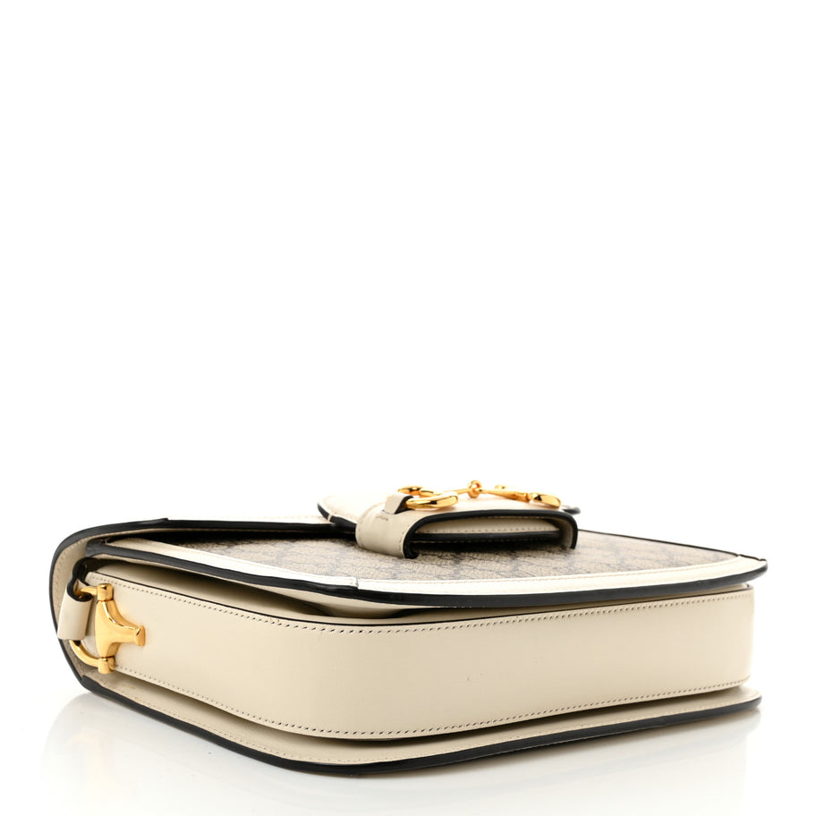 Gucci GG Supreme Monogram Horsebit 1955 Shoulder Bag Beige Mystic White Image 3