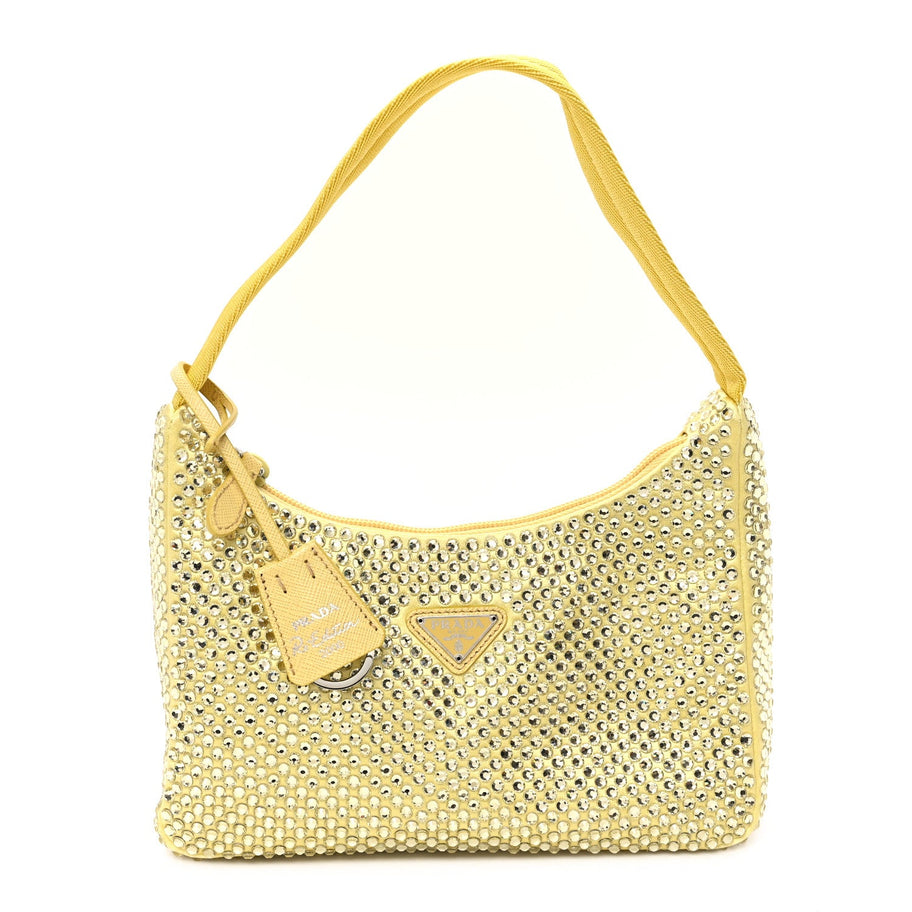 Prada Satin Crystal Mini Re-Edition 2000 Bag Ananas Image 1