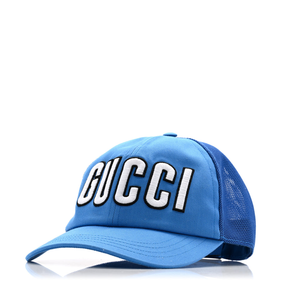 Gucci Cotton Logo Patch Baseball Hat L Blue Image 1