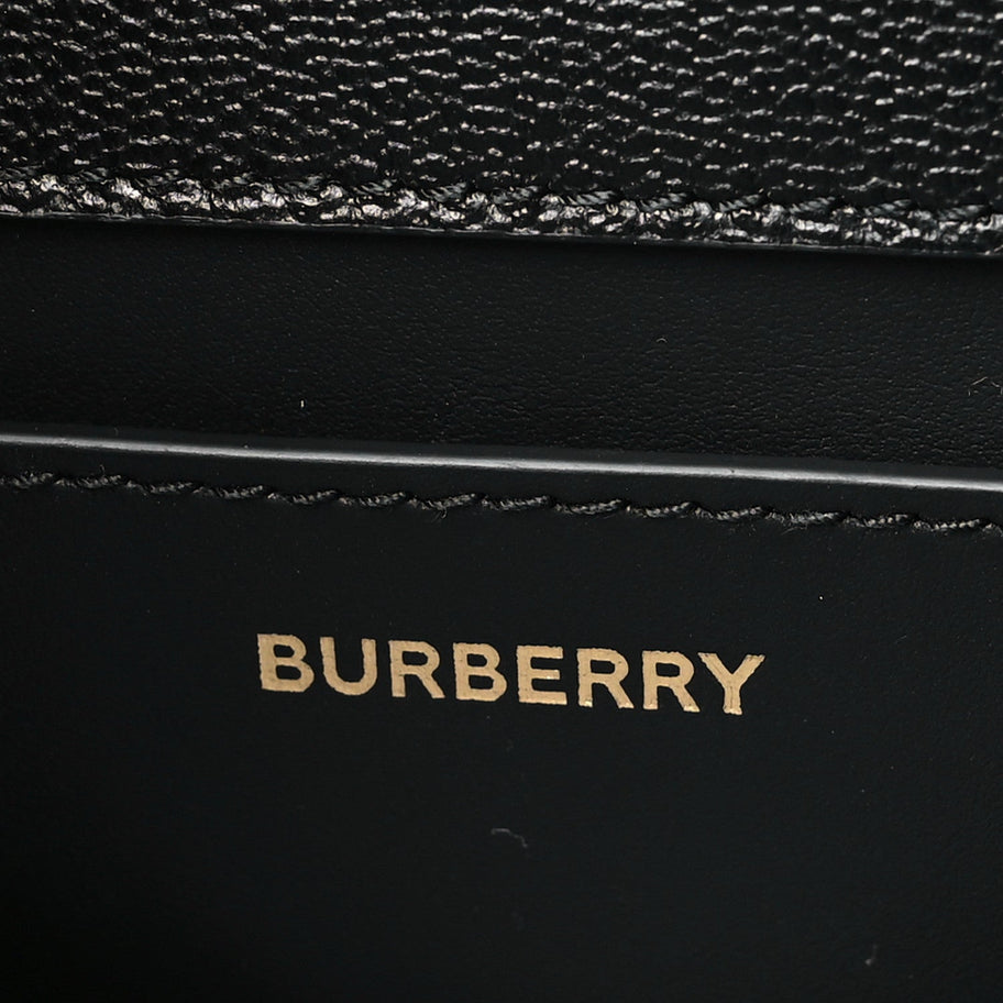 Burberry Grained Calfskin House Check Small Madison Shoulder Bag Black Image 6