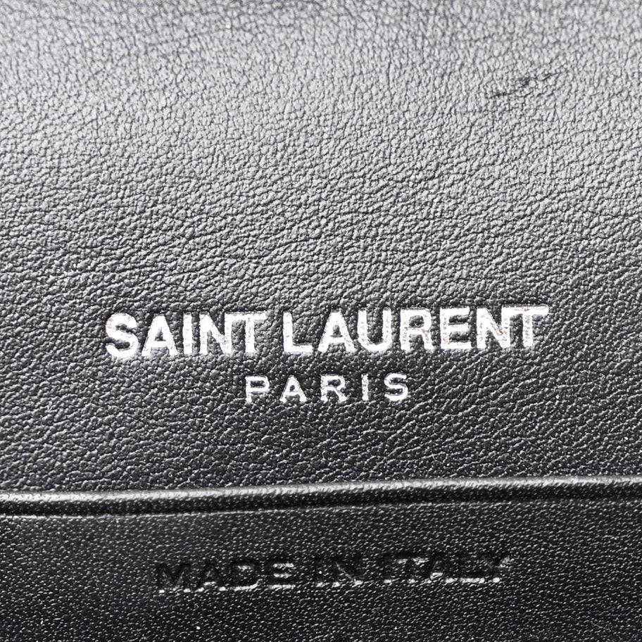 Saint Laurent Patent Grain De Poudre Matelasse Chevron Monogram Chain Wallet Blue Majorelle Image 7