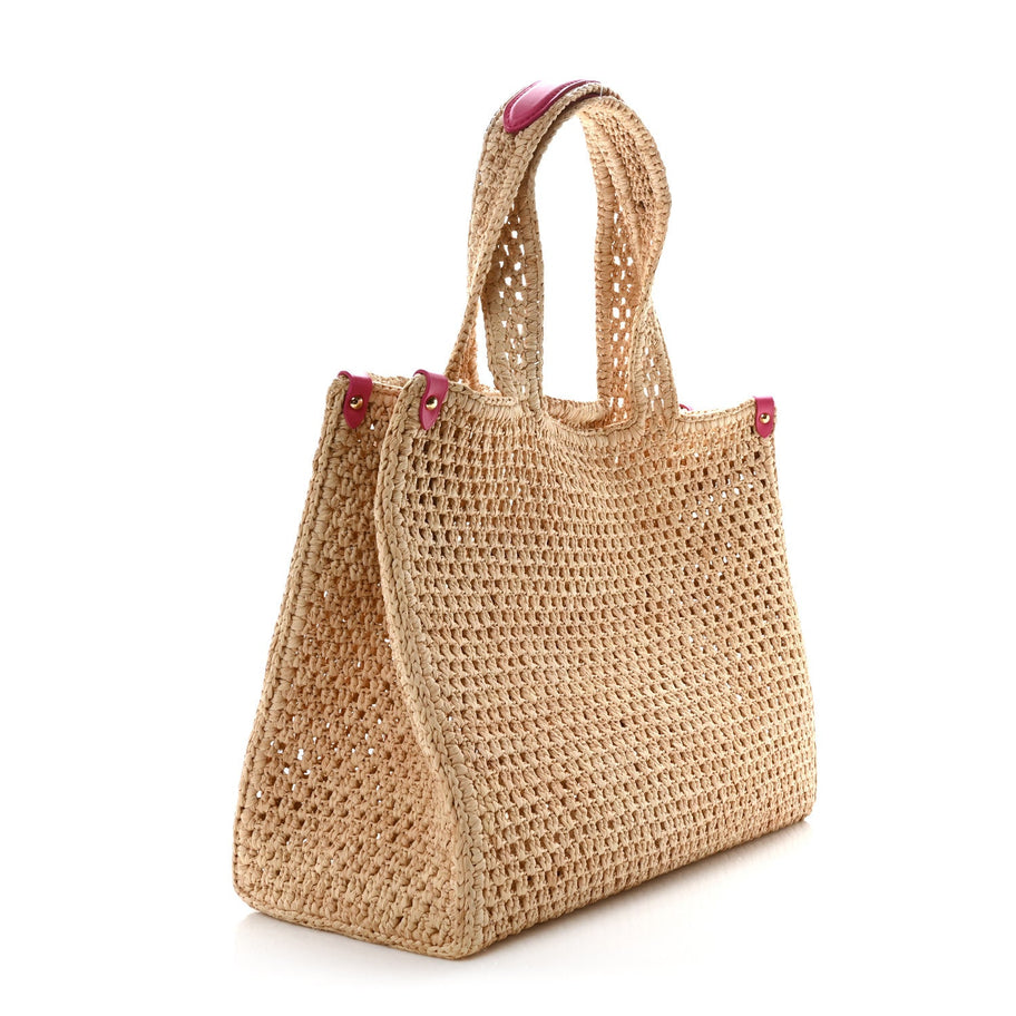 Louis Vuitton Raffia Calfskin Monaco OnTheGo MM Rose Image 4