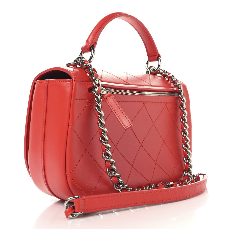 Chanel Calfskin Stitched Small Ring My Bag Flap Crossbody Red Image 2