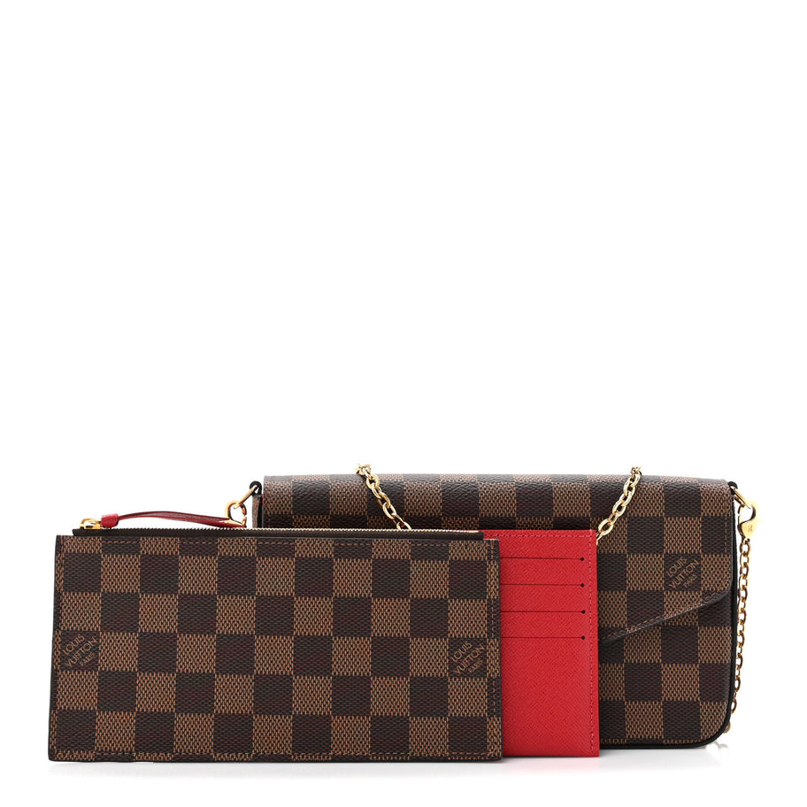 Louis Vuitton Damier Ebene Pochette Felicie Chain Wallet Image 3