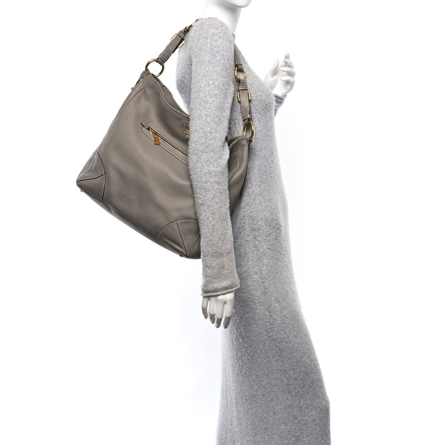 Prada Vitello Daino Hobo Argilla Image 2