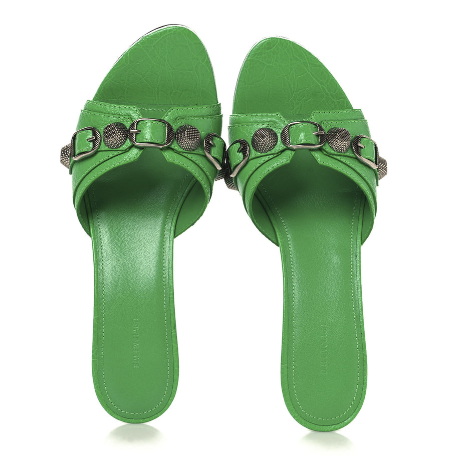 Balenciaga Agneau Arena Cagole 50mm Slide Sandals 36.5 Vivd Green Image 2