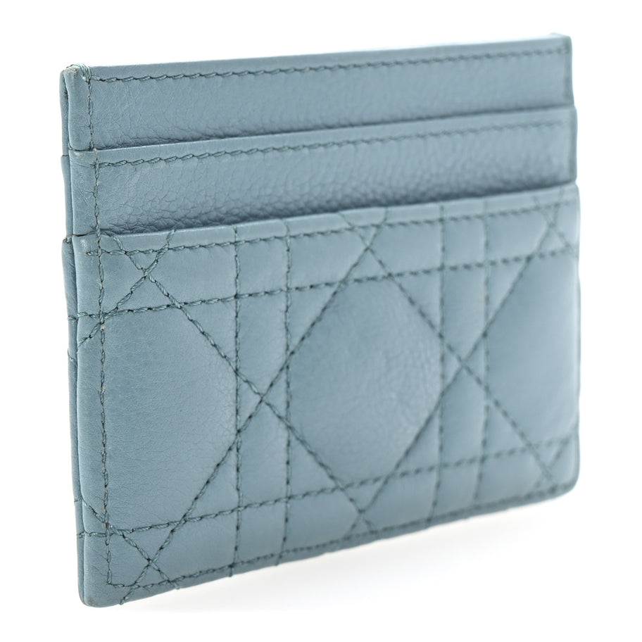 Christian Dior Supple Calfskin Cannage Caro Five-Slot Card Holder Turquoise Image 3