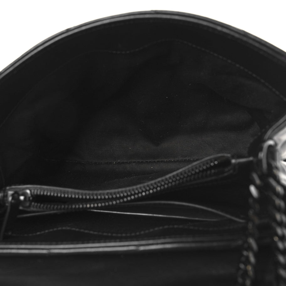 Saint Laurent Calfskin Y Quilted Monogram Monochrome Small Loulou Chain Satchel Black Image 5