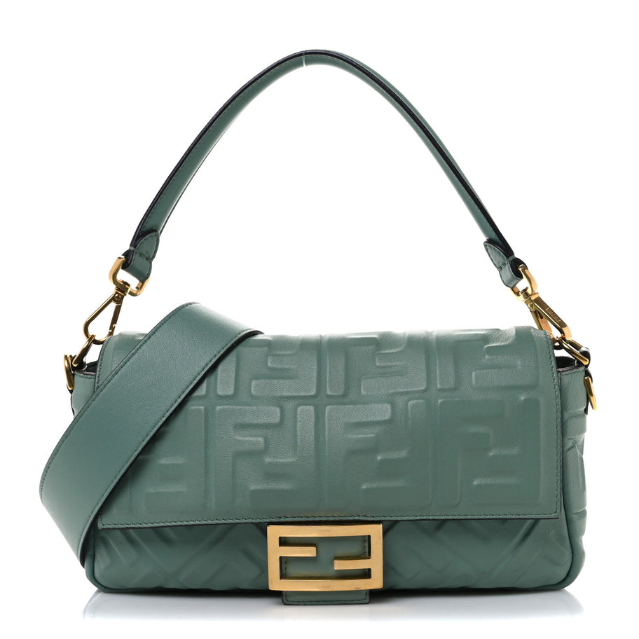 Fendi Nappa FF 1974 Embossed Baguette Menta Image 1