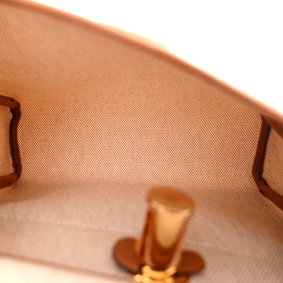 Hermes Military Toile Vache Hunter Herbag Zip Retourne 20 Ecru Beige Fauve Image 5