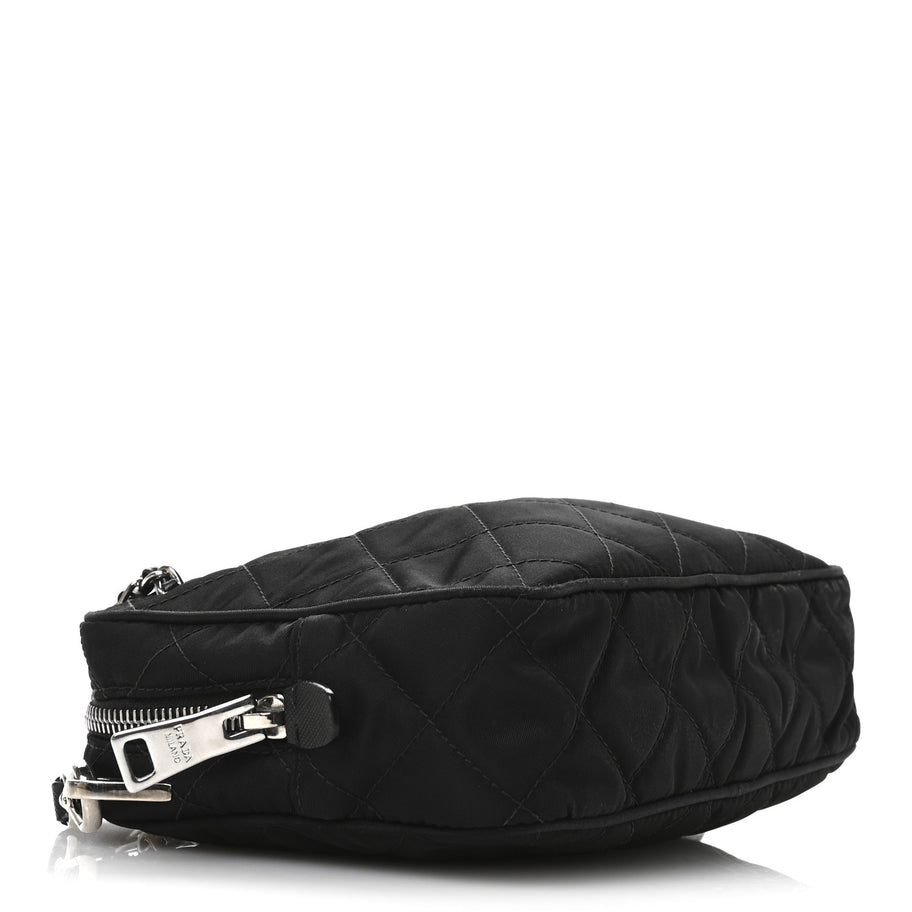 Prada Nylon Tessuto Impuntu Quilted Bandoliera Crossbody Bag Black Image 4