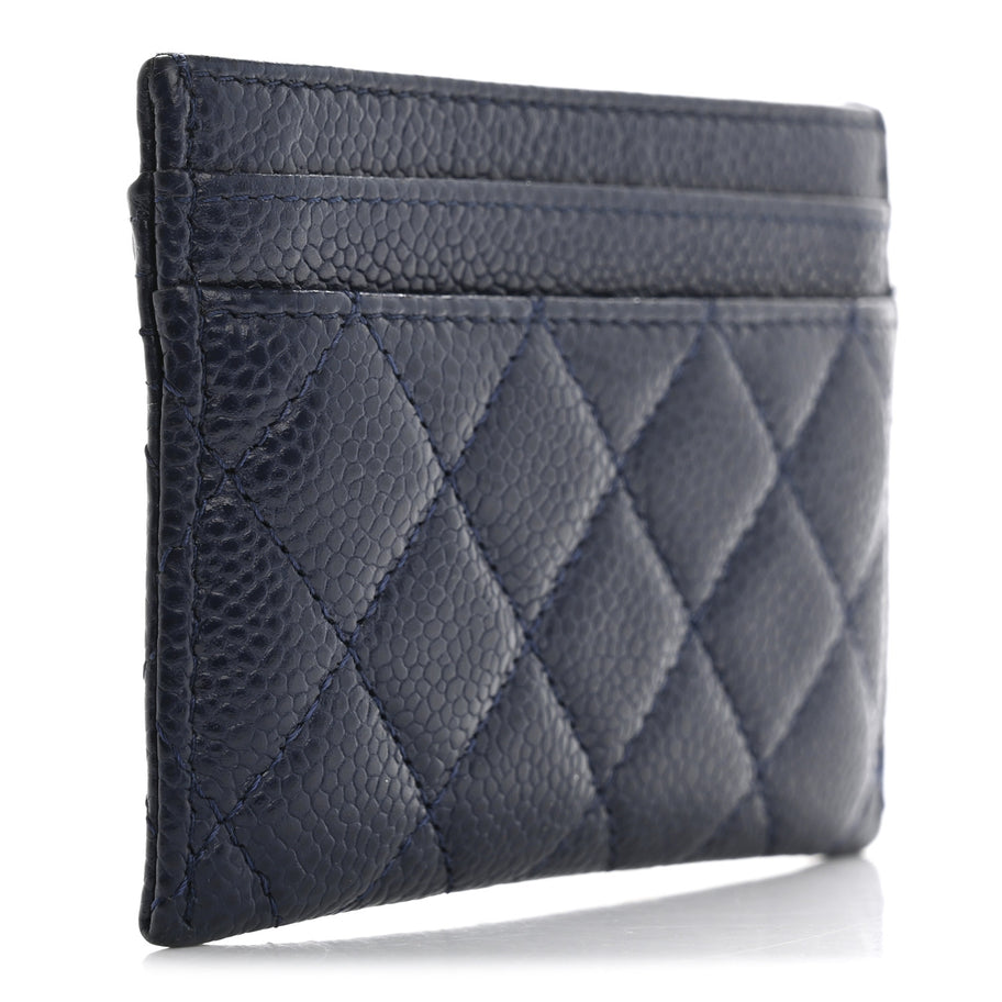 Chanel Caviar Quilted Boy Card Holder Navy Blue Image 3