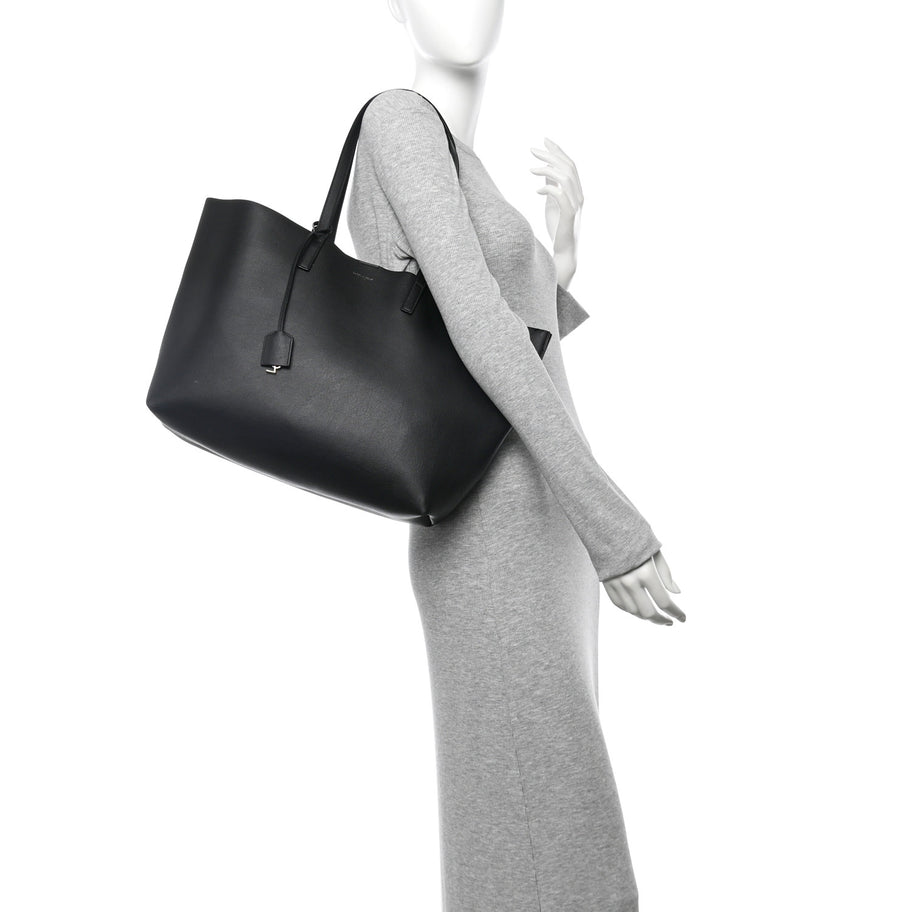 Saint Laurent Calfskin Large Shopping Tote Black Image 2