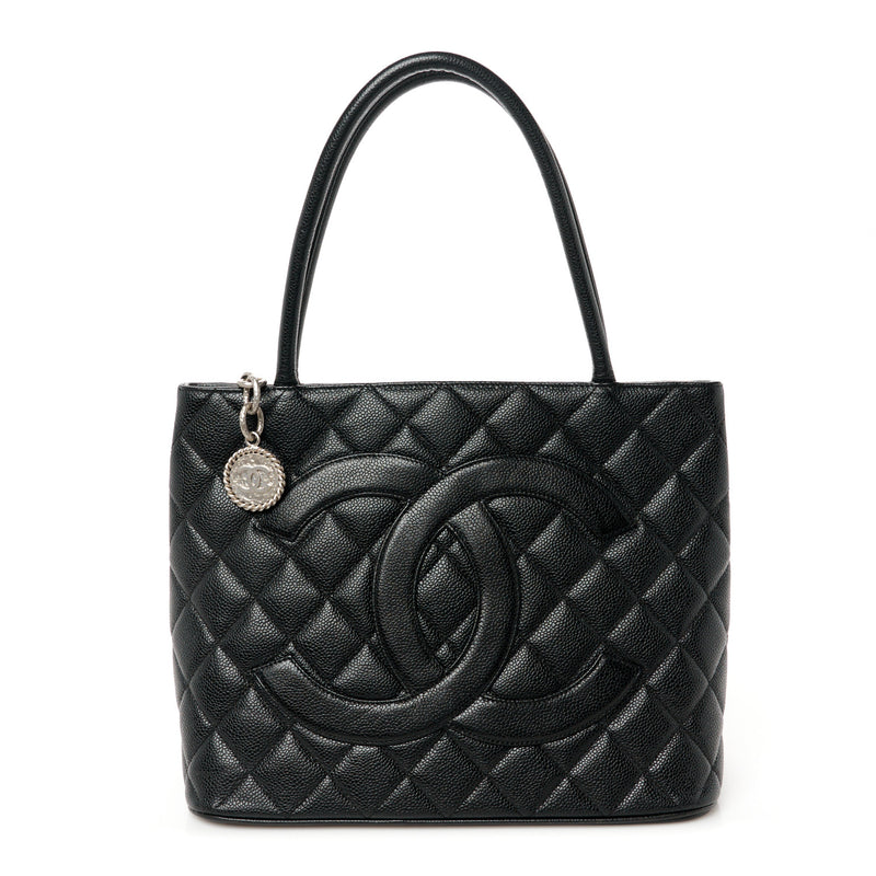  Chanel Caviar Quilted Medallion Tote Black