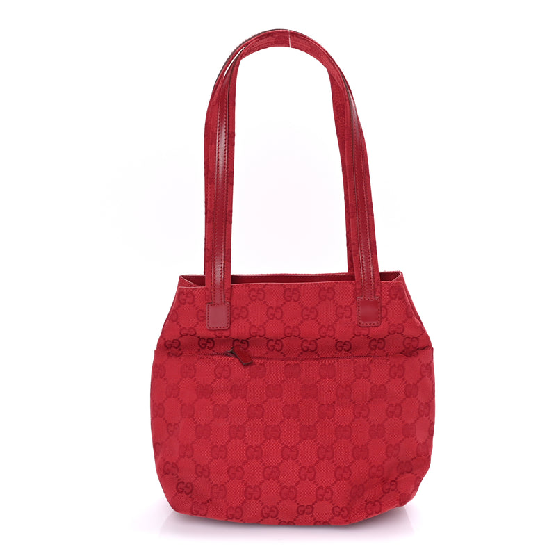  Gucci GG Canvas Tote Bag Red