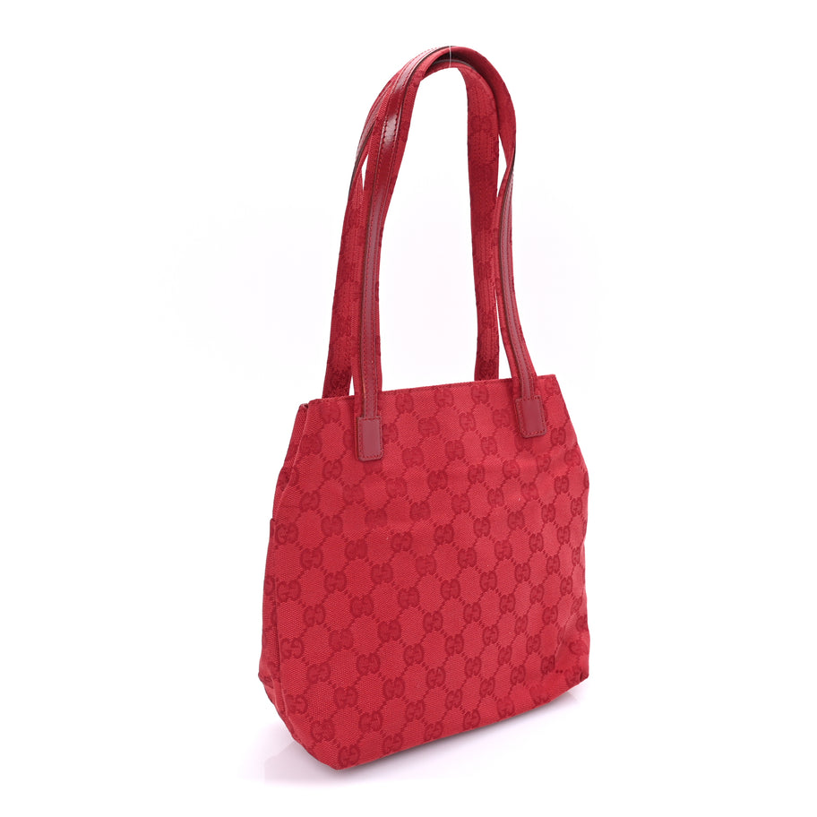Gucci GG Canvas Tote Bag Red Image 2
