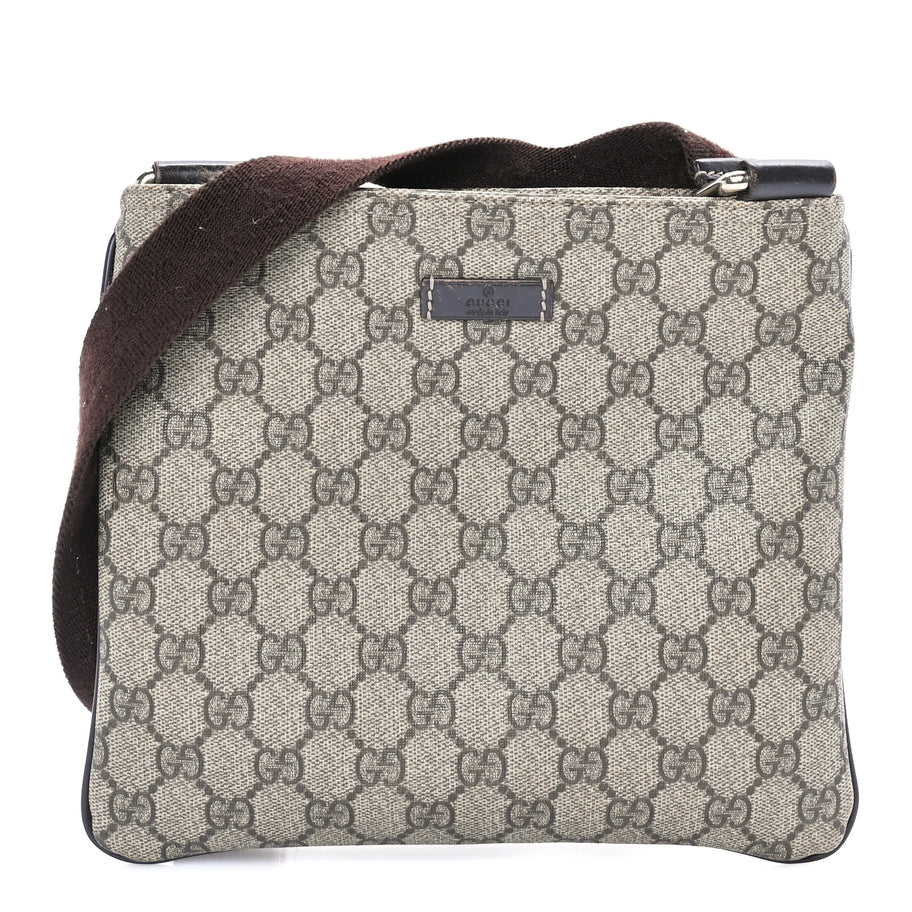 Gucci GG Supreme Monogram Small Flat Messenger Bag  Dark Brown Image 1
