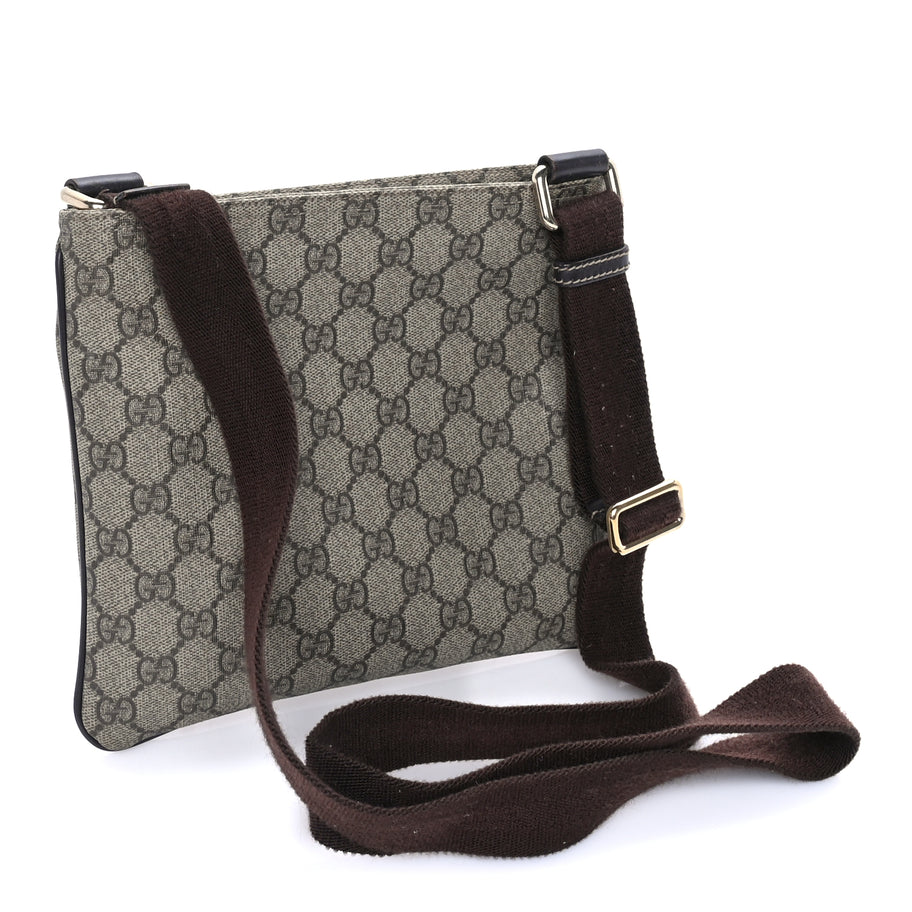 Gucci GG Supreme Monogram Small Flat Messenger Bag  Dark Brown Image 2