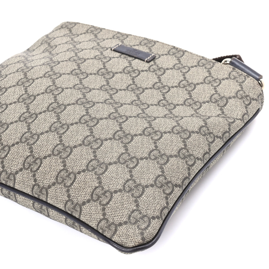 Gucci GG Supreme Monogram Small Flat Messenger Bag  Dark Brown Image 8
