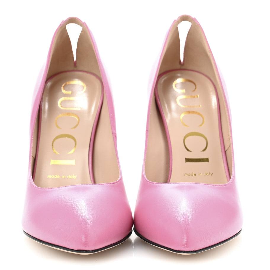 Gucci Malaga Kid GG Split Back Pumps 38.5 Pink Tropical Flower Image 3