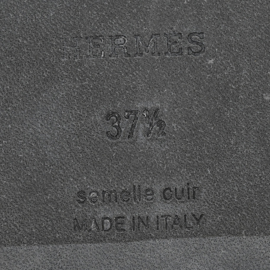 Hermes Denim Canvas Oran Sandals 37.5 Bleu Brut Image 7