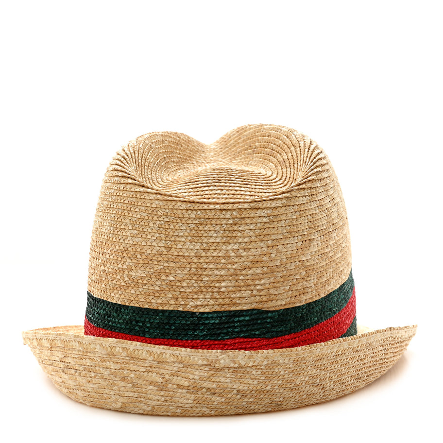 Gucci Abaca Straw Web Fedora Hat XS Image 6