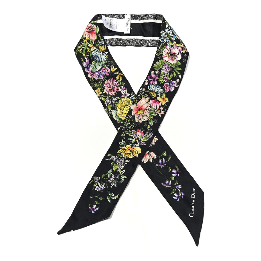 Christian Dior Silk Twill D-Floral Mitzah Scarf Blue Multicolor Image 1