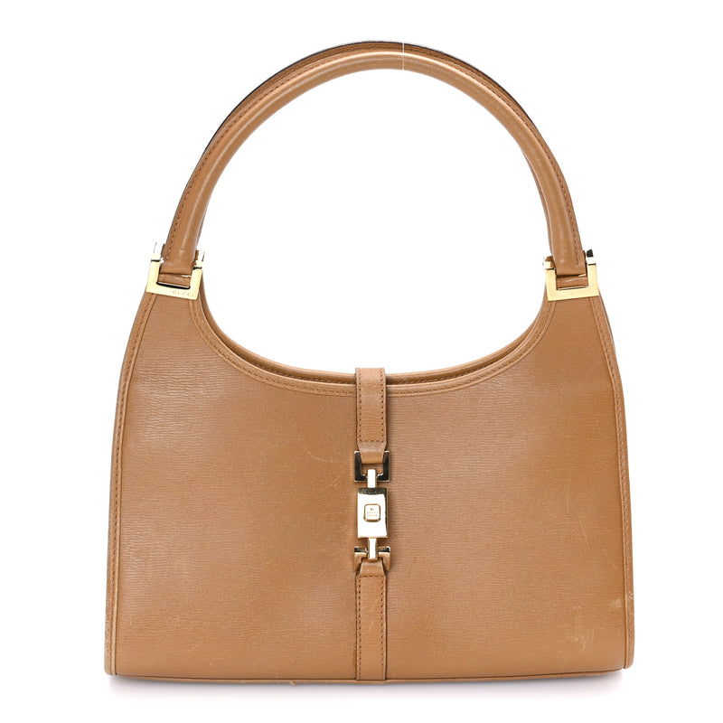  Gucci Calfskin Small Bardot Bag  Brown