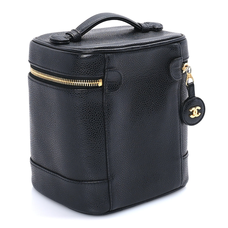 Chanel Caviar Vanity Cosmetic Case  Black Image 2