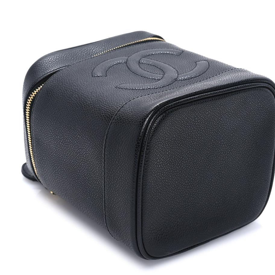 Chanel Caviar Vanity Cosmetic Case  Black Image 8