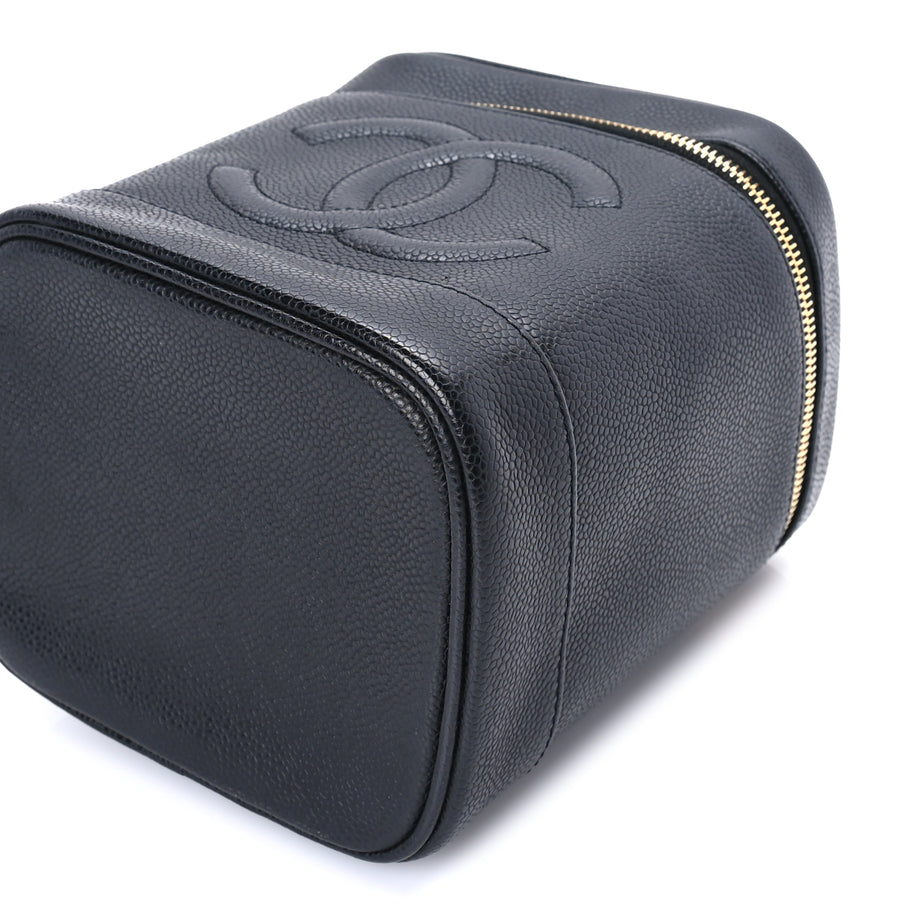 Chanel Caviar Vanity Cosmetic Case  Black Image 9