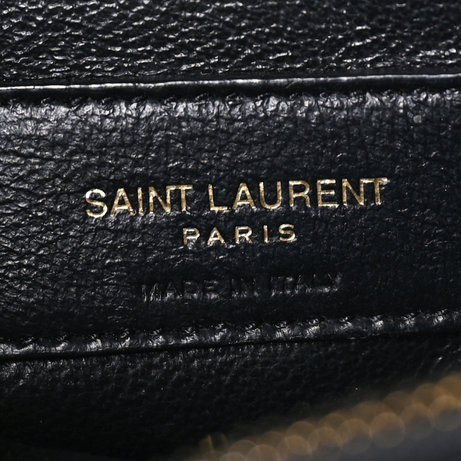 Saint Laurent Patent Y Quilted Monogram Small Loulou Chain Satchel  Black Image 5