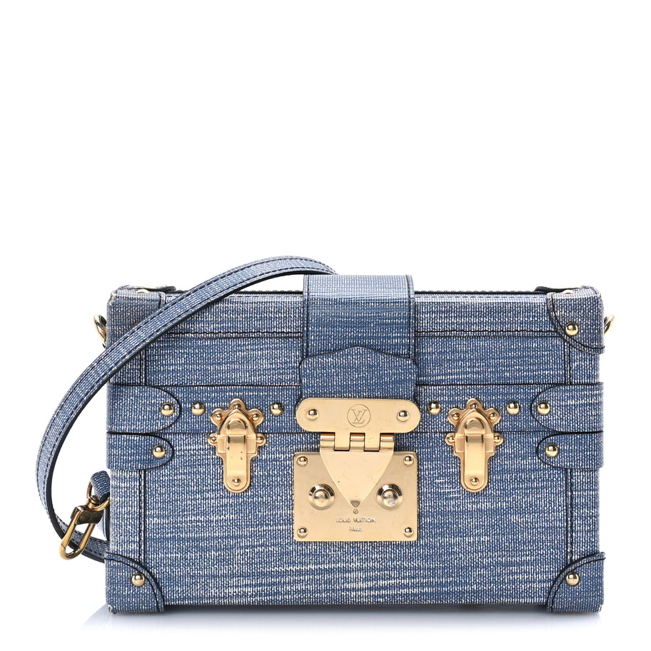 Louis Vuitton Coated Canvas Denim Petite Malle Blue Image 1