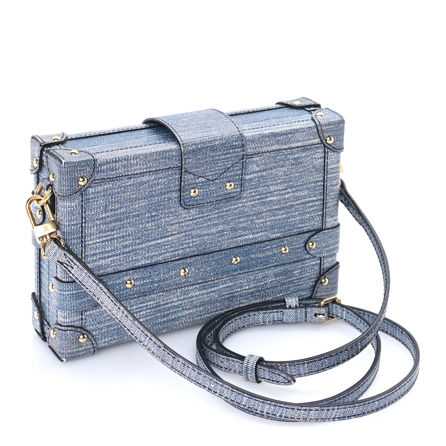 Louis Vuitton Coated Canvas Denim Petite Malle Blue Image 2