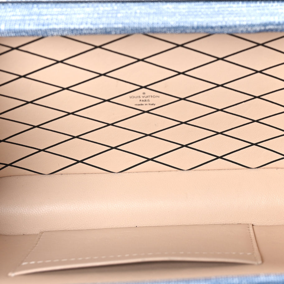 Louis Vuitton Coated Canvas Denim Petite Malle Blue Image 4
