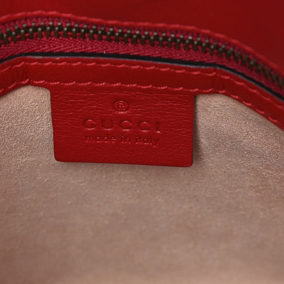 Gucci Calfskin Matelasse Medium GG Marmont Shoulder Bag Hibiscus Red Image 5