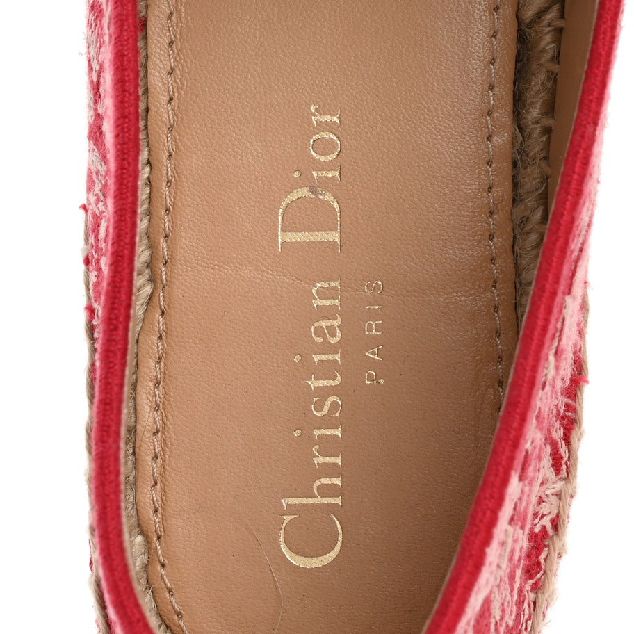 Christian Dior Embroidered Toile De Jouy Granville Espadrille 38.5 Raspberry Image 7