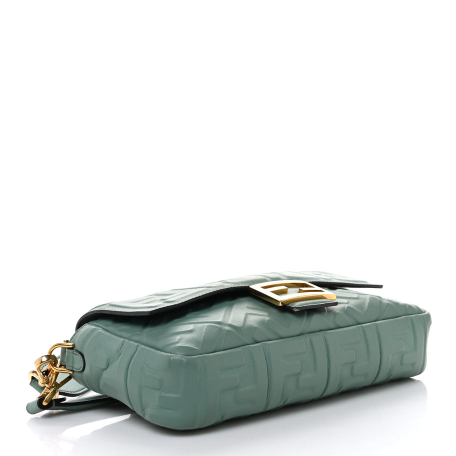 Fendi Nappa FF 1974 Embossed Baguette Menta Image 4