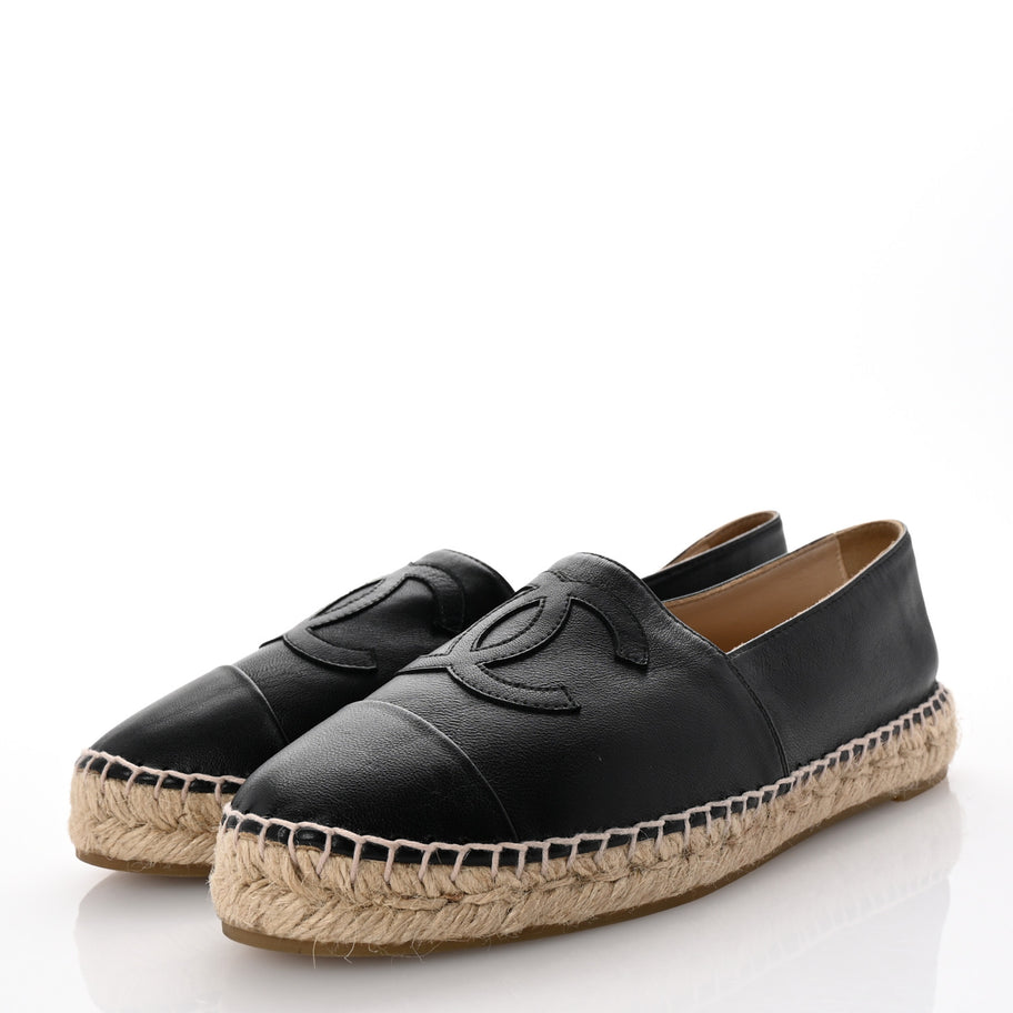 Chanel Lambskin CC Espadrilles 39 Black Image 4