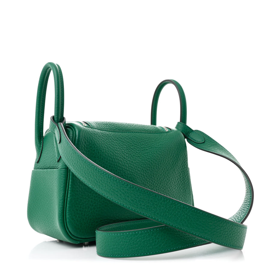 Hermes Taurillon Clemence Mini Lindy 20 Vert Vertigo Image 3